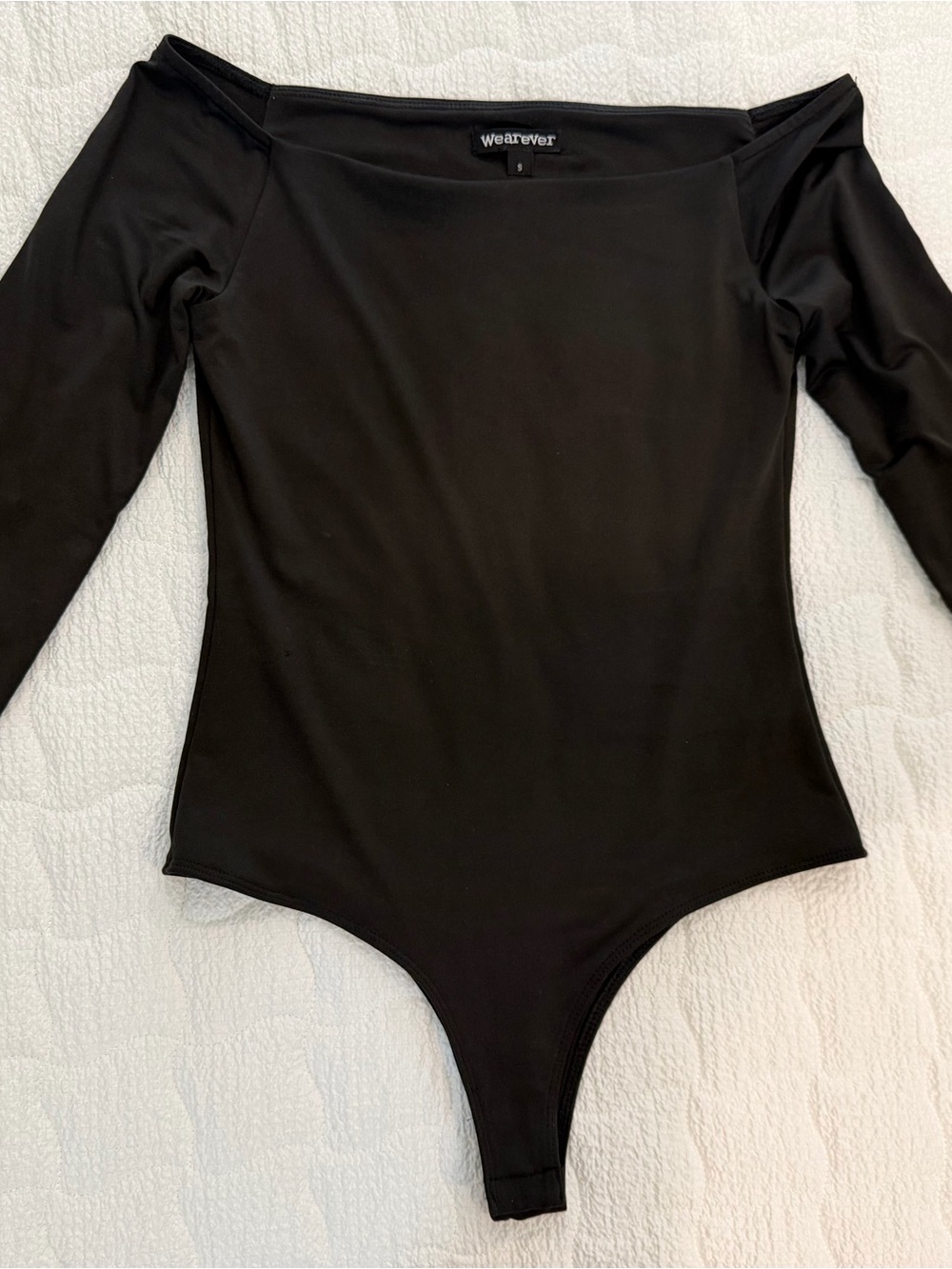 Wearever Black Off-Shoulder Long-Sleeve Bodysuit